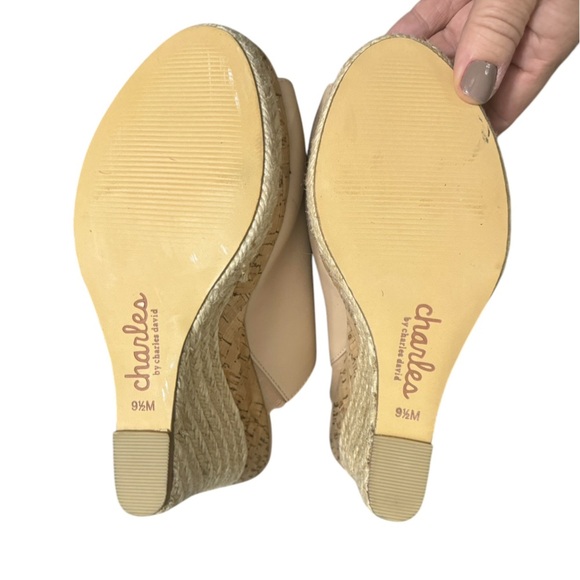 Charles David Andes Leather Wedge Espadrille Sandals Size 
9 1/2. - Picture 4 of 5